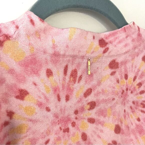 MISA Silk Blend Kali Long Sleeve Puff Shoulder Crewneck Sweater in Pink XS NWT - Picture 10 of 11